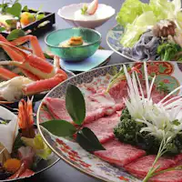 다지마 소 샤부샤부 가이세키의 예.