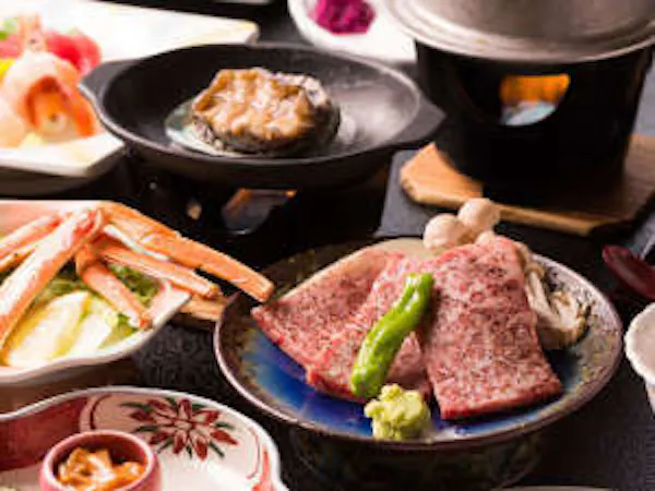 【最高級A5ランク!極上の「仙台牛」と「鮑(あわび)」の陶板焼プラン】