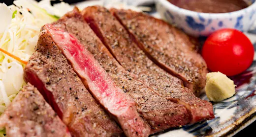 【上州牛ステーキ100g】ジュワッと溢れる肉汁~控えめ会席+上州牛ステーキ~