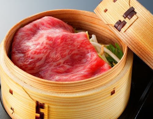 ＜夕食＞個人盛り　和牛の蒸ししゃぶ