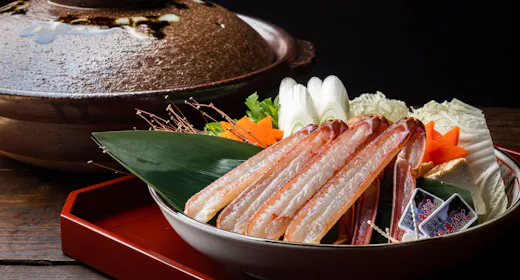 【タグ付・活松葉蟹1杯】最高級!ブランド地蟹を刺・焼・茹で堪能!究極のフルコース「極」|和朝食