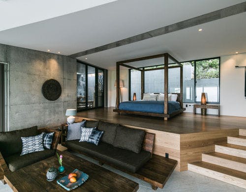 ワンフロアの贅沢なリビング&ベットルーム