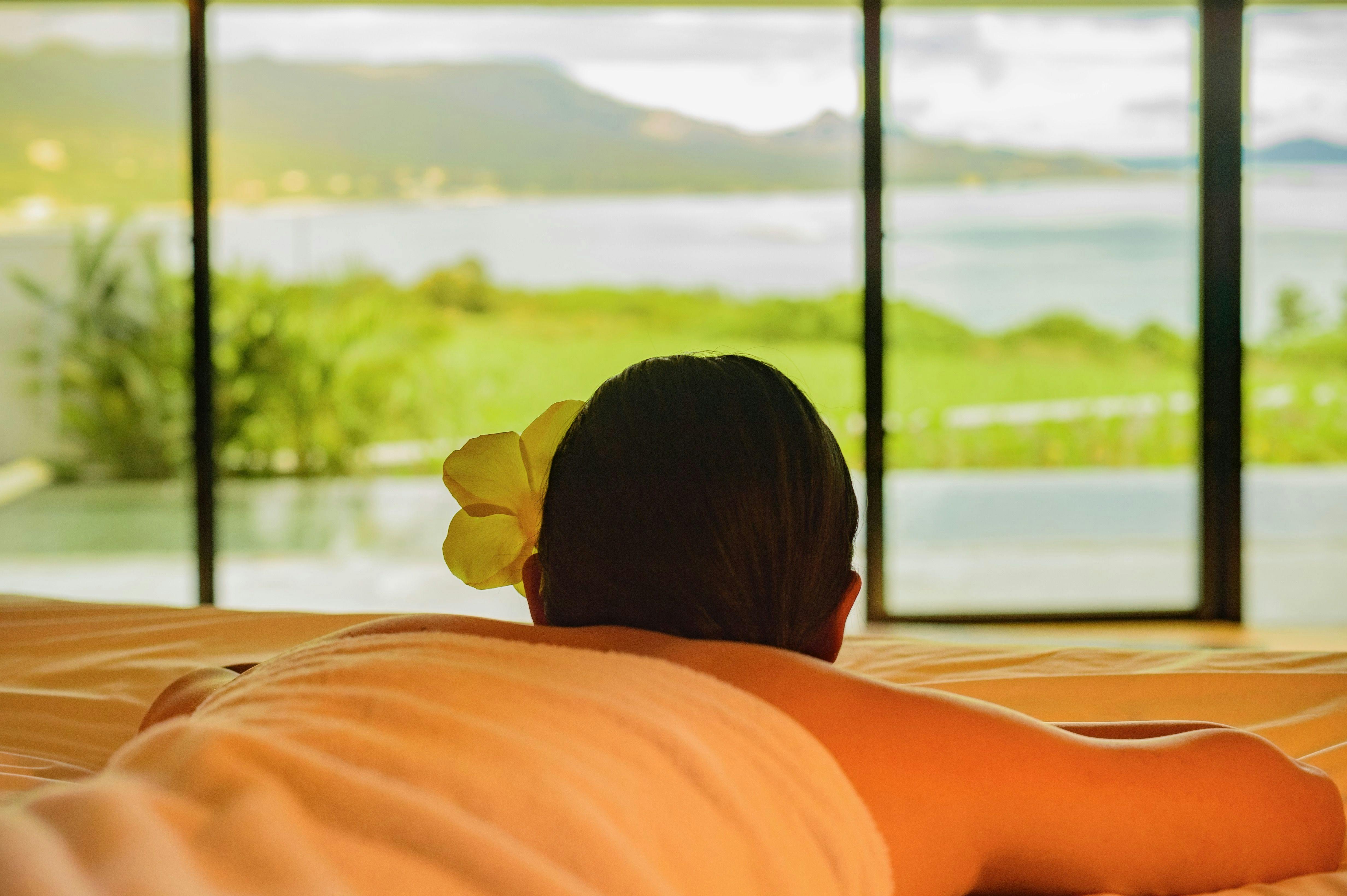 海を見ながら！