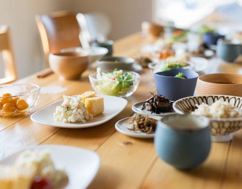 レセプションでの朝食