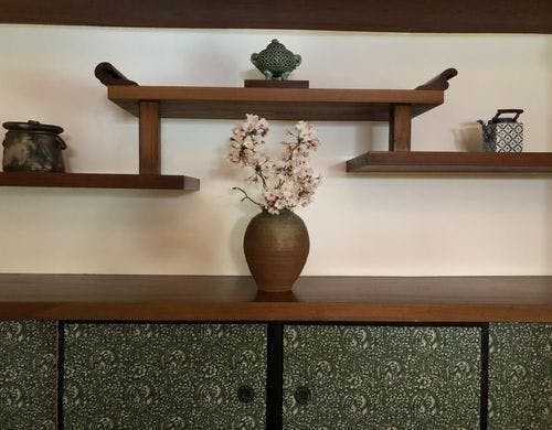 筆返しの違い棚、地袋・戸袋のバランス美