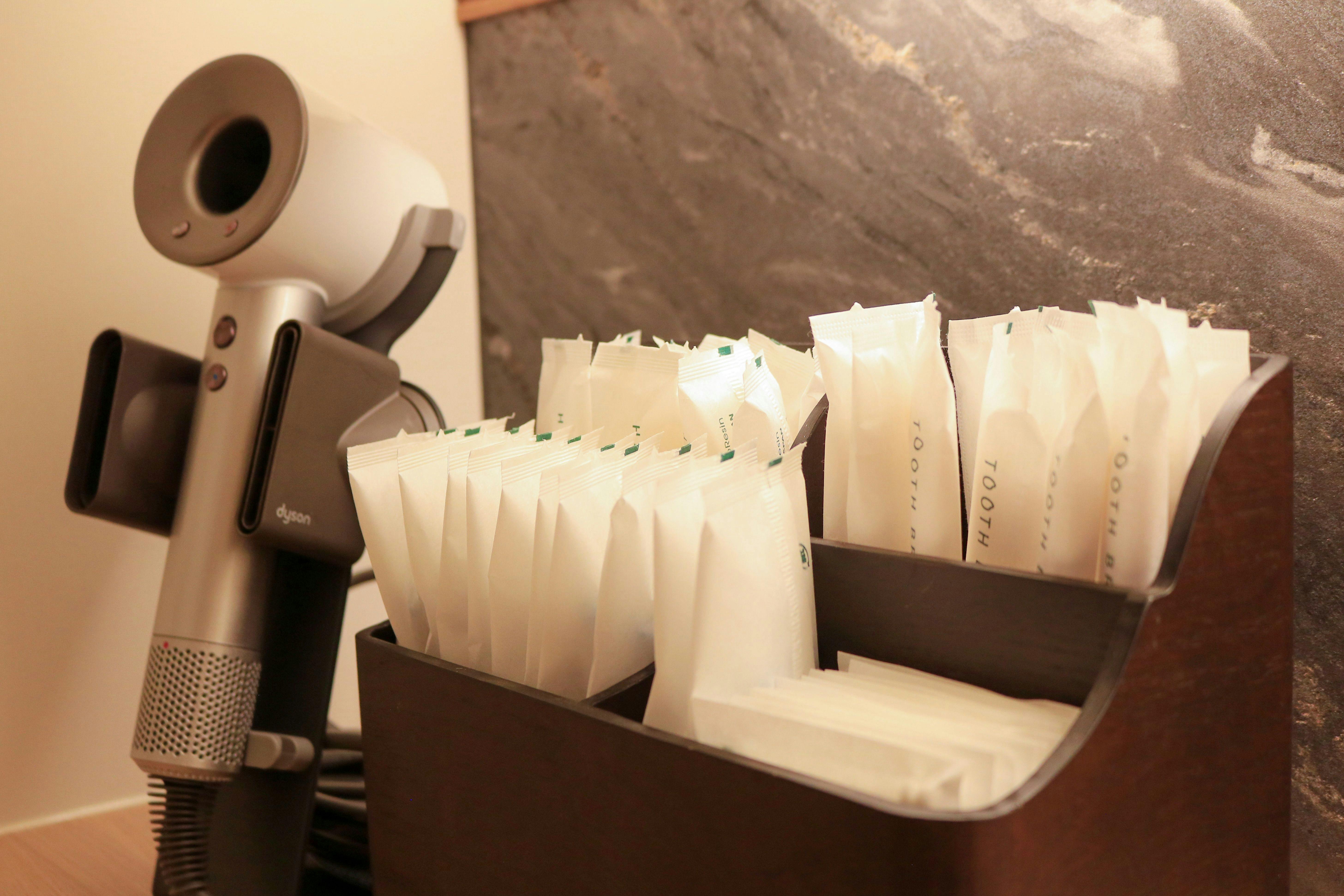 ドライヤー・５種類のアメニティあり