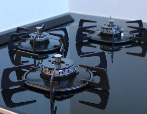 ３口のガスコンロつきキッチン