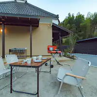 星空の下BBQができるアウトドアスペース