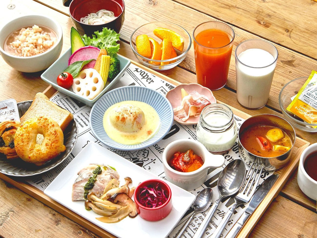 【朝食付き】奈良県産と旬の食材を使用した洋朝食プレート