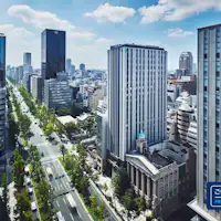 客室から望む大阪の大動脈・御堂筋