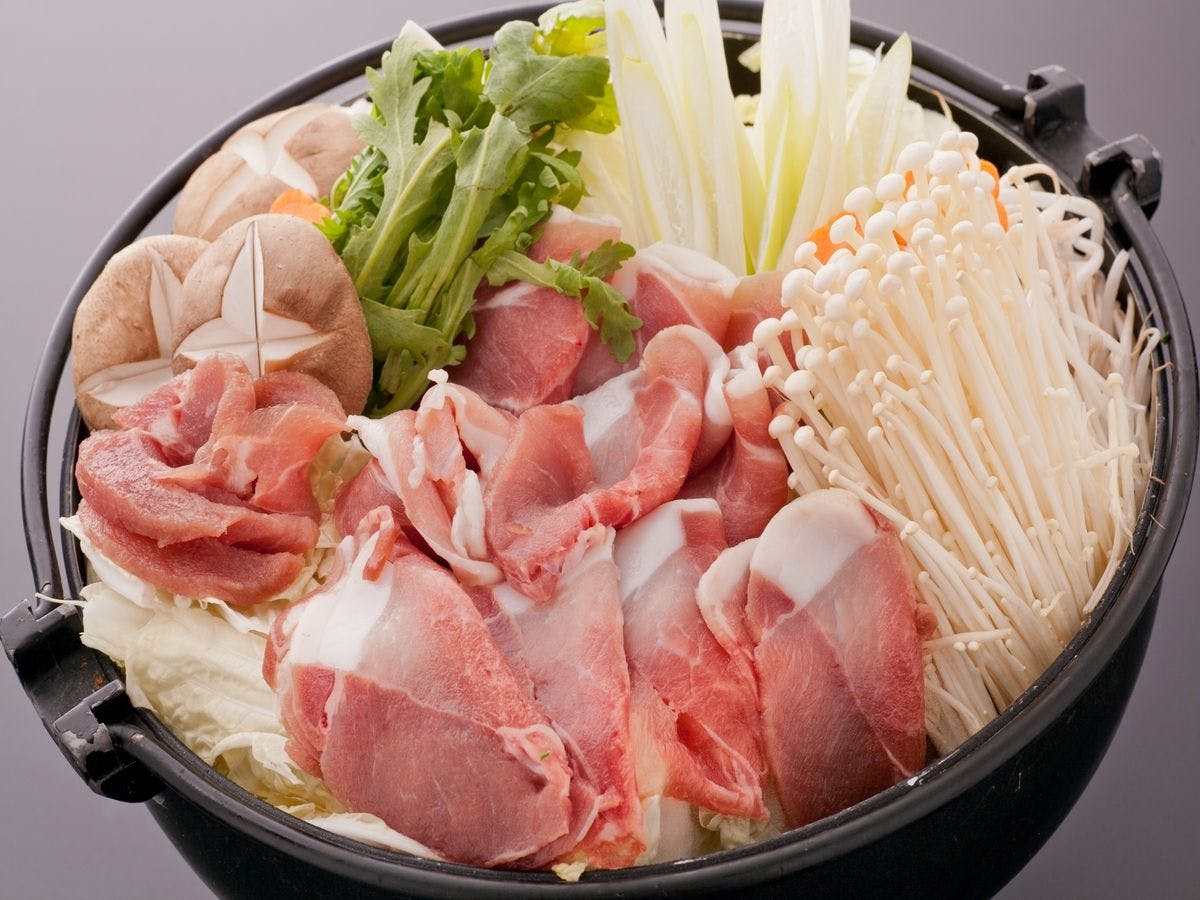 หม้อไฟหมูป่าขึ้นชื่อของอิจิโนะมะตะ (ตัวอย่าง)