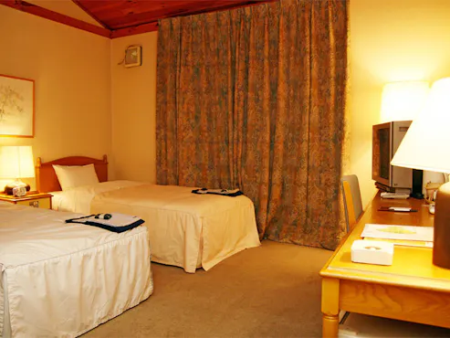 *【บ้านไม้ซุง】ตัวอย่างห้องพักเตียงคู่