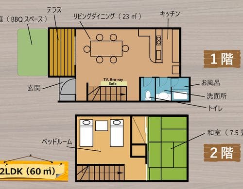 2LDKメゾネット/間取り図