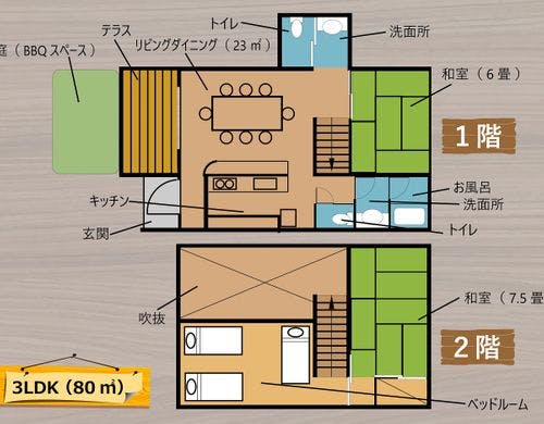 3LDKメゾネット/間取り図