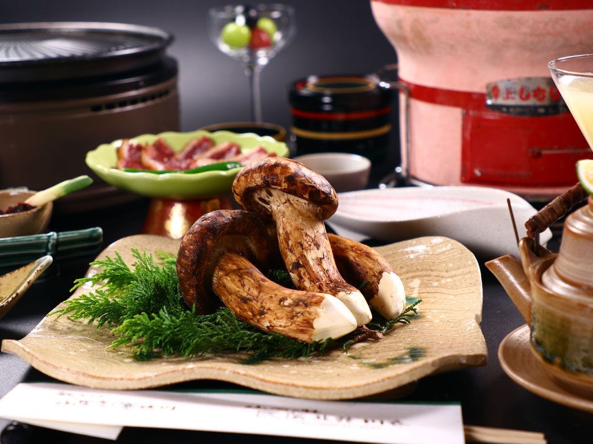 【อาหารเย็น】เห็ดมัตสึทาเกะย่างบนเตาถ่าน