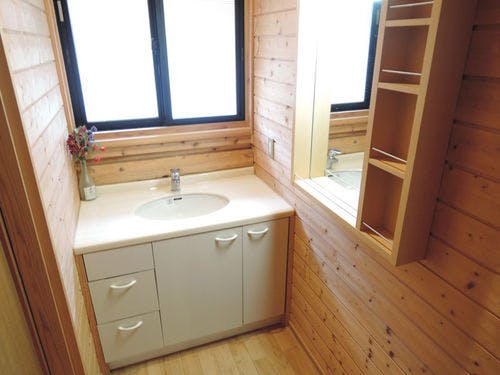 *【ログハウス・洗面所】