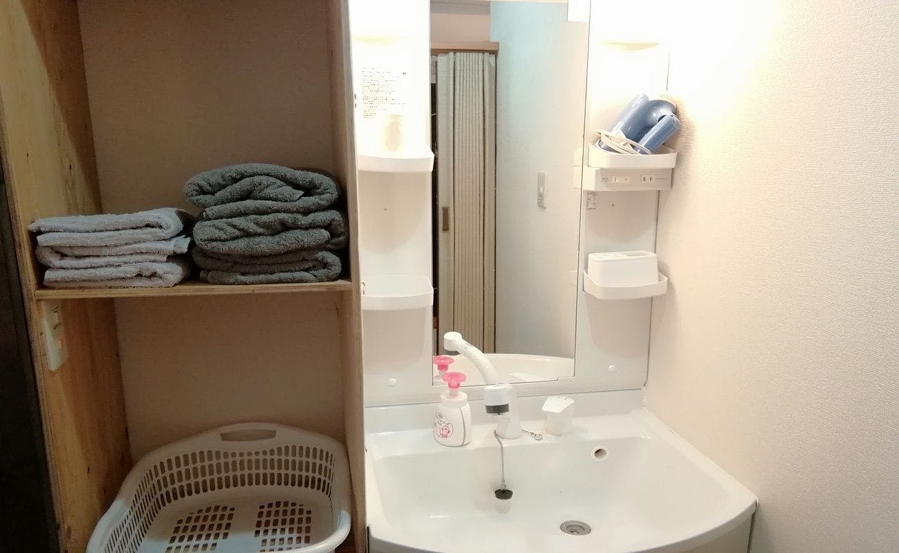 ห้องเปลี่ยนเสื้อผ้าที่ ที่พัก Kyoto Nishioji Inn.