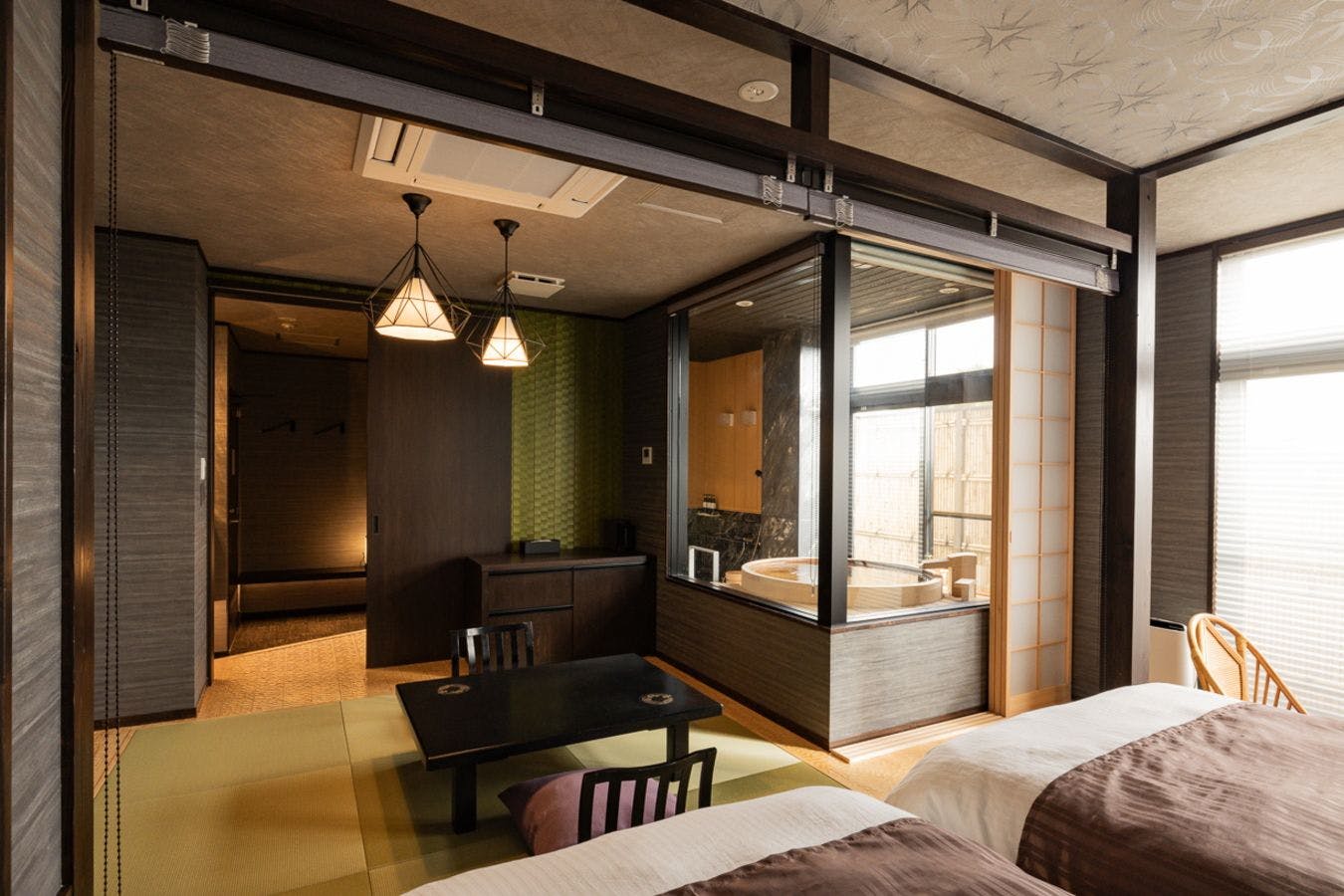 【Tingkat 3・Hanakoji】Gaya Jepun Moden dengan Mata Air Panas Separuh Terbuka