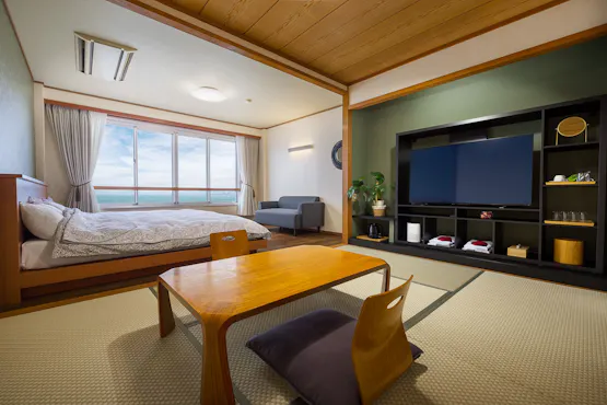 DX 일본식 및 서양식 객실 (다다미 6장 + 세미 더블 침대 2개)