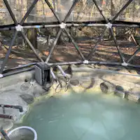 ครั้งแรกในโลก? น้ำพุร้อนในโดมแกลมปิ้ง.