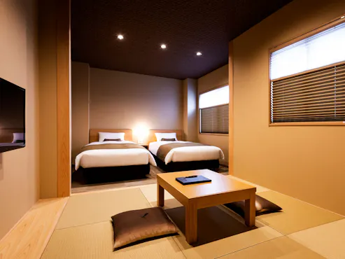 ห้องพักแบบญี่ปุ่น-ตะวันตก เตียงคู่แบบประหยัด