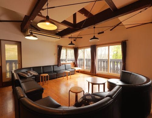 ロッジの共有リビング