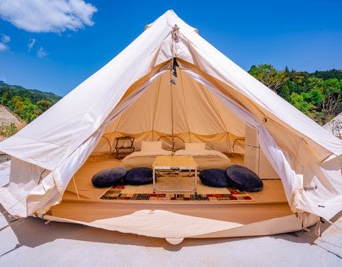 常設コットンテントでお手軽キャンプを。