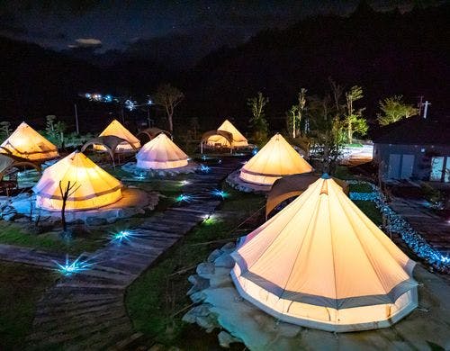 【コットンテントエリア】夜間ライトアップ