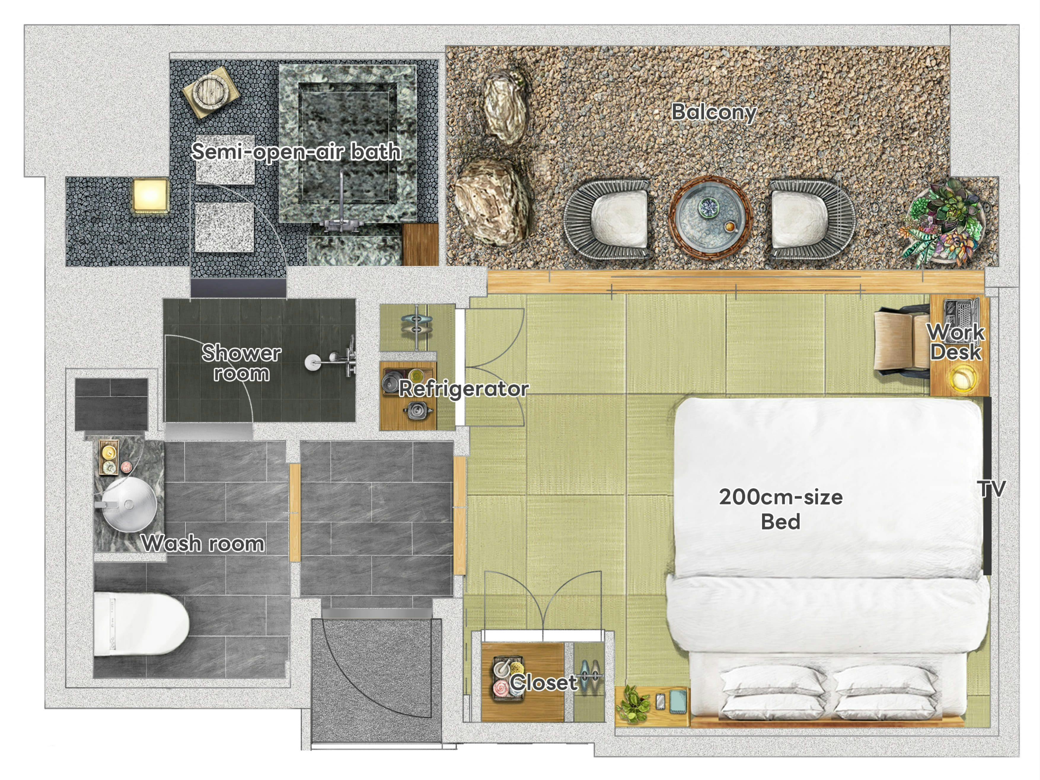 Corner King Room Layout