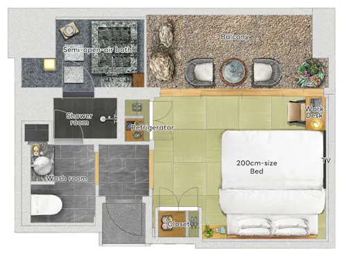 Corner King Room Layout