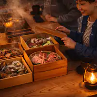 보물상자 같은 찬합 바비큐에 저절로 감동했습니다.