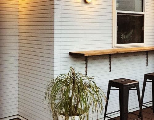 デッキで夕涼み