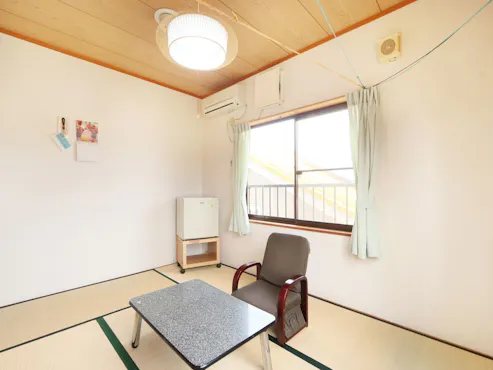 ตัวอย่างห้องพักแบบญี่ปุ่นขนาด 6 เสื่อทาทามิในอาคารเสริม