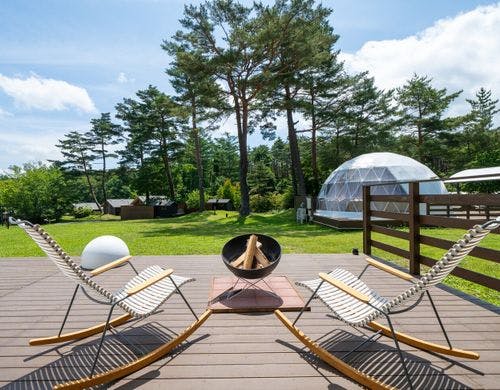 アメージングドーム焚き火スペース