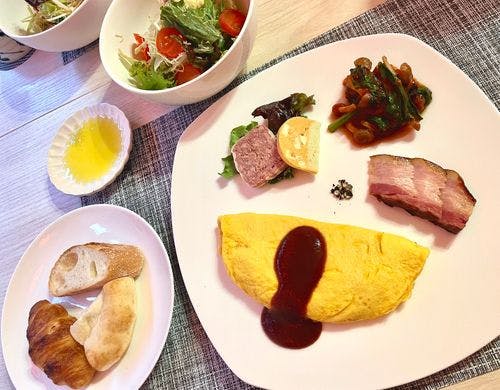 連泊２泊目の朝食はイタリアンテイスト。