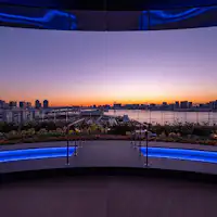 Evening view from the rooftop observation footbath garden