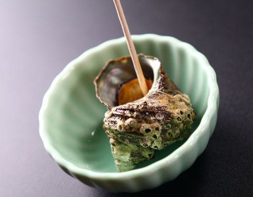 夕食_小鉢_栄螺の壺焼き*