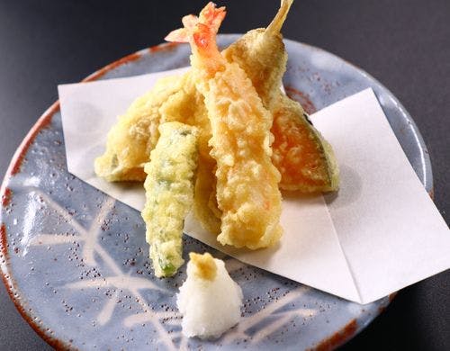 夕食_揚物_旬の天婦羅一例*