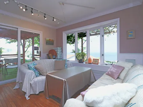 A relaxing Room with an ocean view