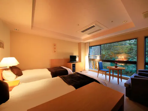 【Dengan Bathtub Pemandangan】Kamar Twin Gaya Barat (Malam)