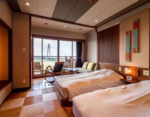 豆陽亭和モダンツイン客室一例