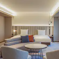 Bilik tidur dengan pemandangan dari tingkat 21