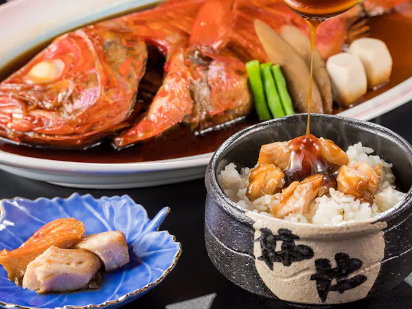 【和モダン】金目鯛姿煮・伊勢海老・鮑・鍋料理の饗宴 漁師町フルコース会席