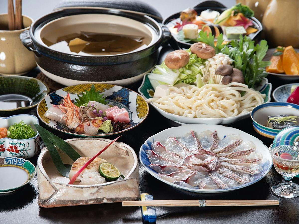 【鯛しゃぶ会席】肉厚・ほろりとほどける瀬戸内の海の恵みを味わう ＜朝・夕お部屋食＞