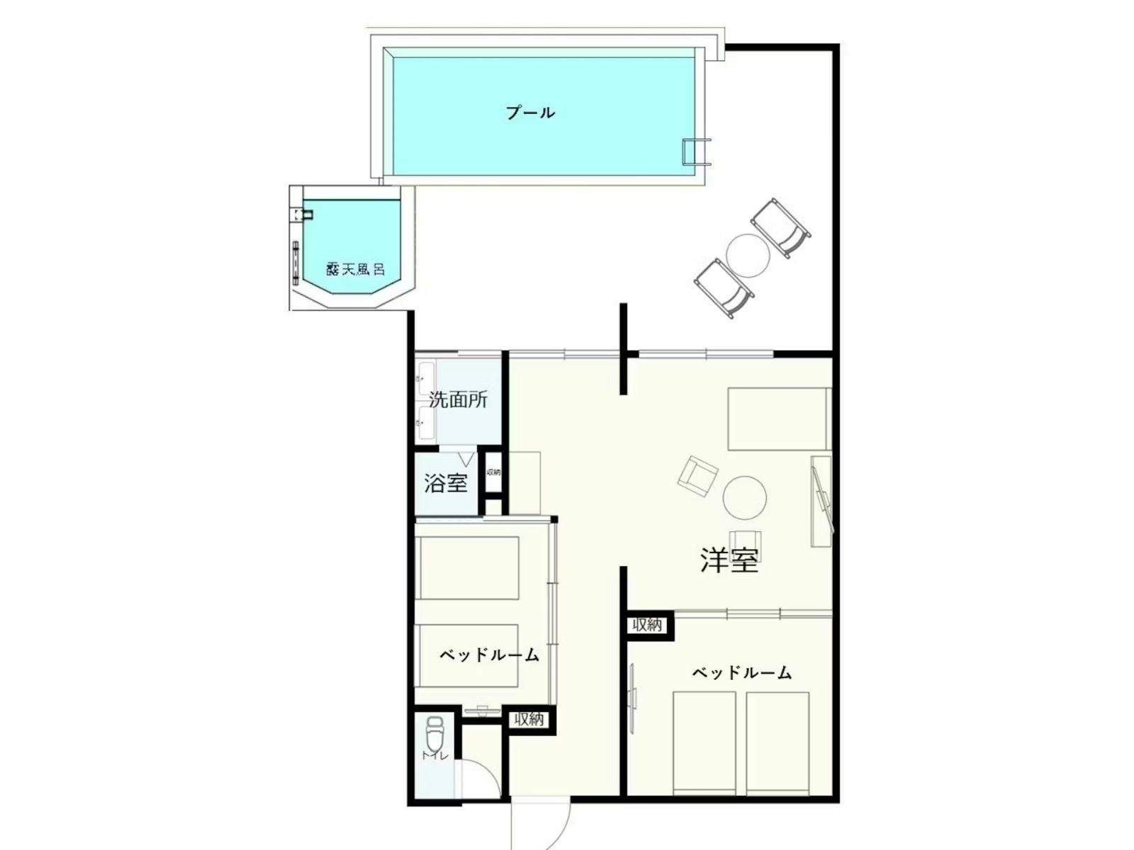 สวีทพร้อมสระว่ายน้ำ　ผังห้องพัก