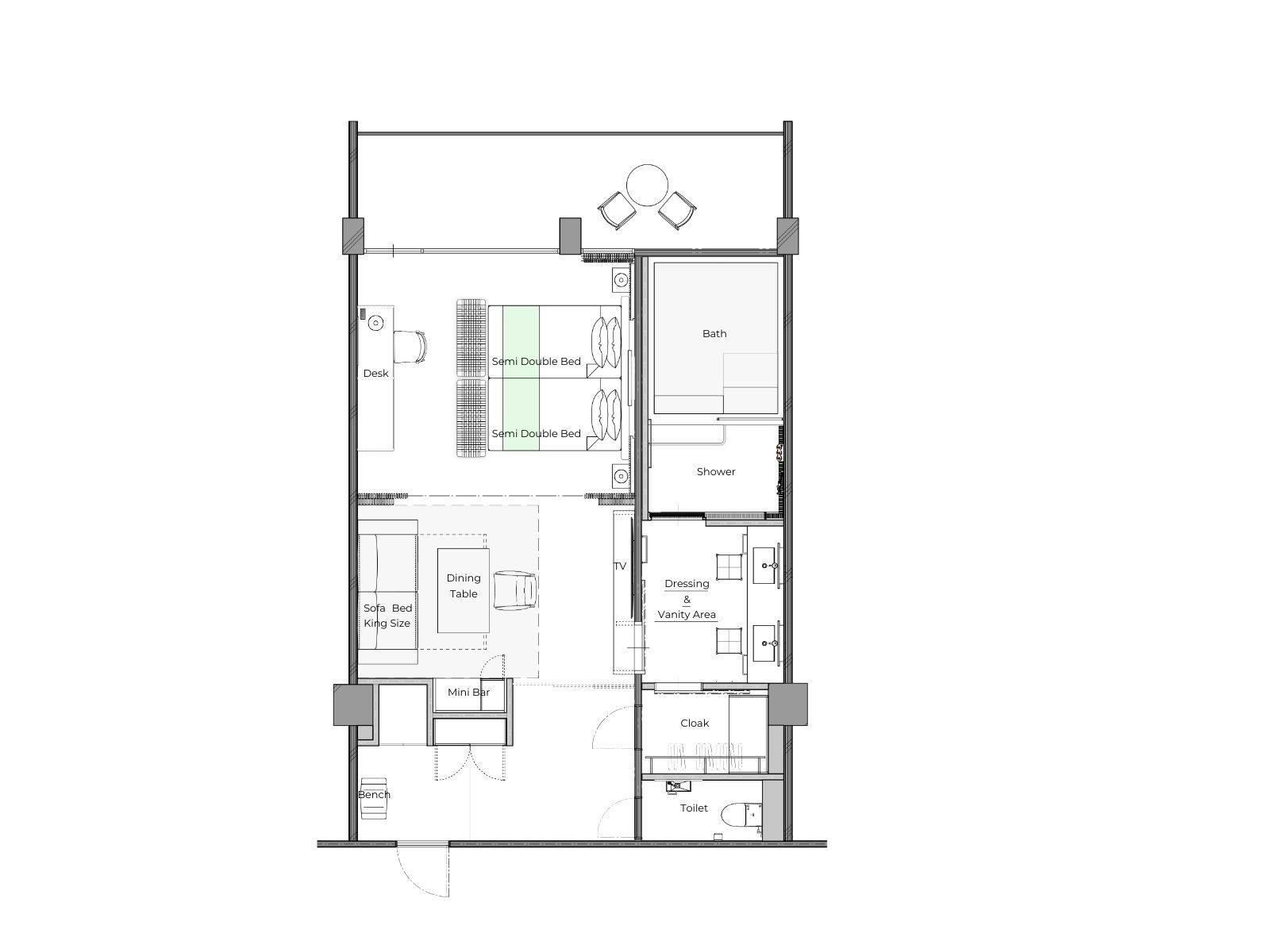 แผนผังห้องซันคาระจูเนียร์สวีท