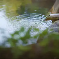 自然と溶け込むような広々とした露天風呂