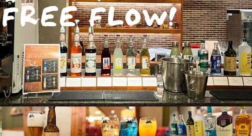 【30日前】見つけたら即予約・ビュッフェ会場でフリーフロー(飲み放題)!