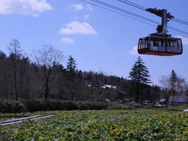 Di depan Stasiun Ropeway Asahidake.