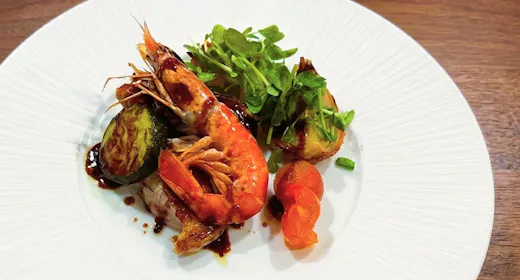 <ご夕食メイン/海の幸>旬の地産にこだわる一皿~魚介の鉄板焼 料理長特製ソース~
